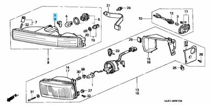 HONDA ACURA NSX NA1 NA2 Genuine Front  Bumper Lamp Unit Right & Left Set OEM