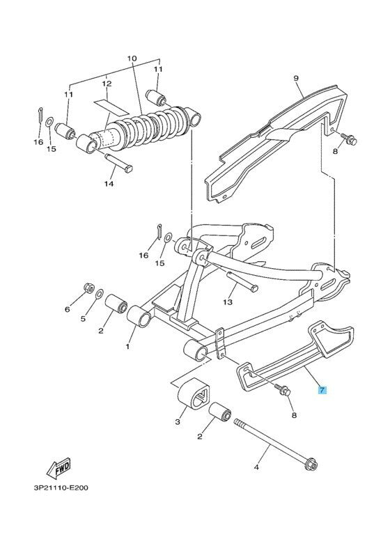 YAMAHA TT-R90 2000-2004 Genuine Chain Support 21W-22199-00-00 OEM