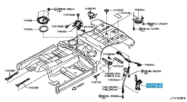 NISSAN 370Z Z34 09-14 Genuine Rear Suspension Member Stay Assy RH & LH Set OEM