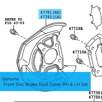 LEXUS IS250 GSE35 '14-15 Genuine F/Disc Brake Dust Cover RH &LH Set OME For AWD