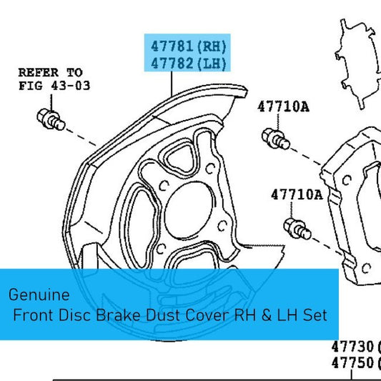 LEXUS IS250 GSE35 '14-15 Genuine F/Disc Brake Dust Cover RH &LH Set OME For AWD