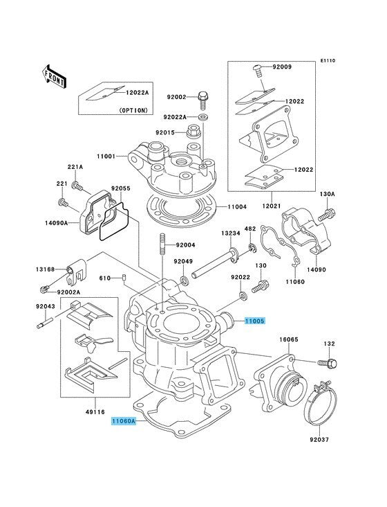 KAWASAKI KX100 06-09 11-13 Genuine Engine Cylinder & Cylinder Base Gasket OEM