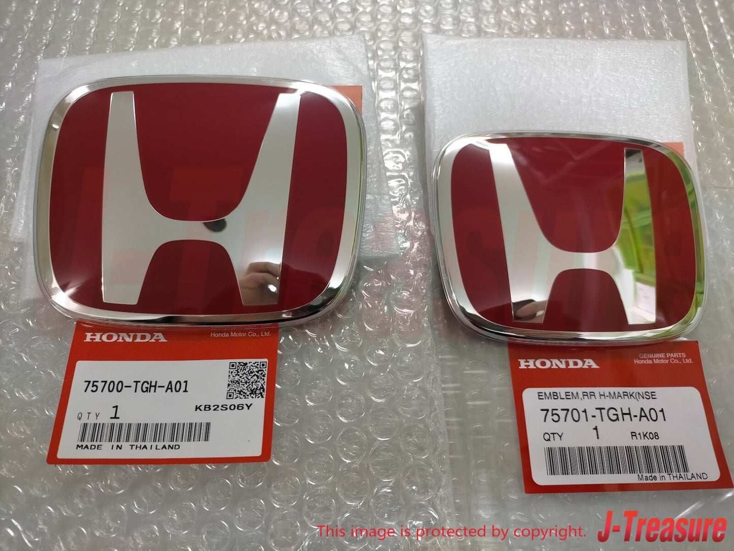 HONDA CIVIC TYPE-R FK8 2017-2019 Genuine Front & Rear Red "H" Emblem Set OEM