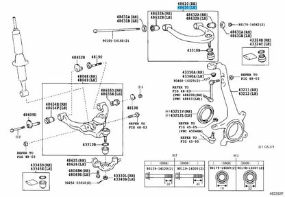 TOYOTA LEXUS Genuine Front Suspension Upper Arm Assy Left Side 48630-60040 OEM