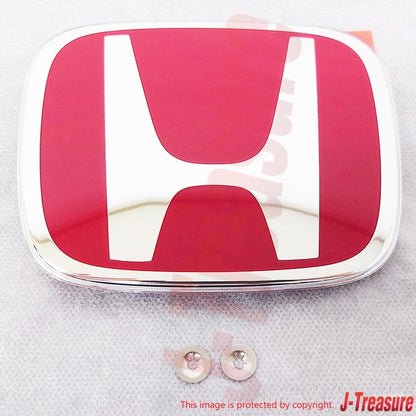 HONDA CIVIC Type R FK8 2017-2019 Genuine Front Red Emblem & Push Nut(x2) Set OEM