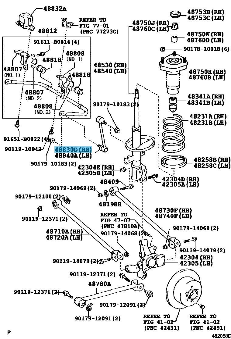 TOYOTA LEXUS Genuine Sway Bar Stabilizer Link Rear Suspension Set 4883048010 OEM
