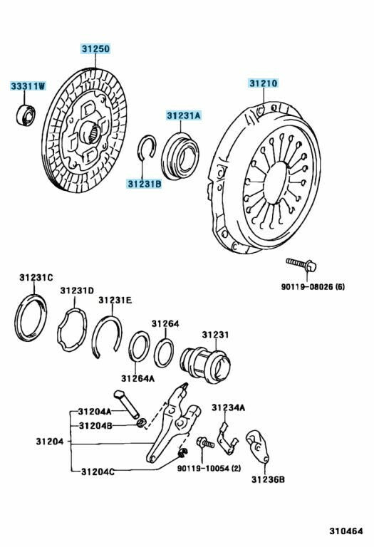 TOYOTA SUPRA JZA80 93-98 Genuine 6-Speed Clutch Disc Cover Bearing Snap ring Set