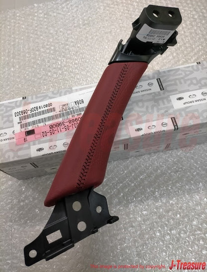NISSAN GT-R R35 14-16 Genuine Red Leather Door Pull Handle Right & Left Set OEM