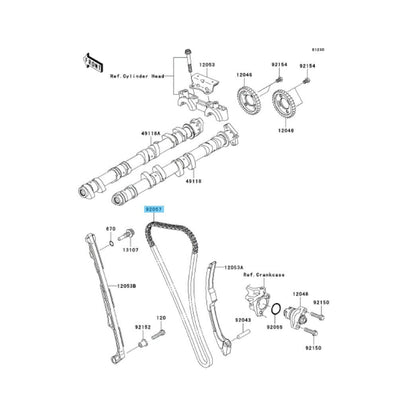 KAWASAKI NINJA ZX-10R ZX1000 '04-10 Genuine Chain(98Xrh2015-124M) 92057-0085 OEM