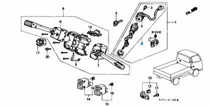 HONDA ACTY TRUCK & VAN HA3 HH3 Genuine Ignition Switch Assy 35100-SJ6-043 OEM