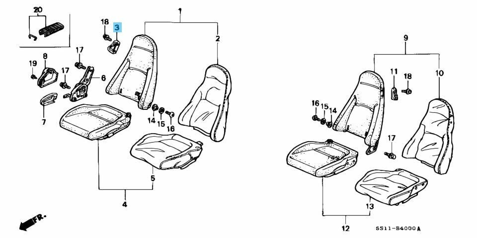 HONDA BEAT PP1 1991-1996 Genuine Seatbelt Guide Right Side 81127-SS1-000ZA OEM