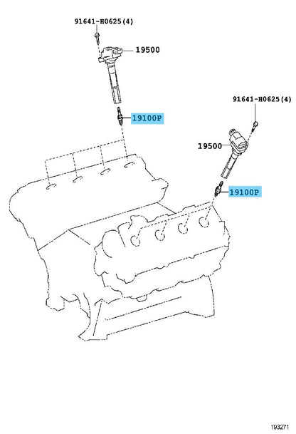 TOYOTA LAND CRUISER UZJ100/200 '99-11 Genuine Spark Plug 90919-01210 x8 Set