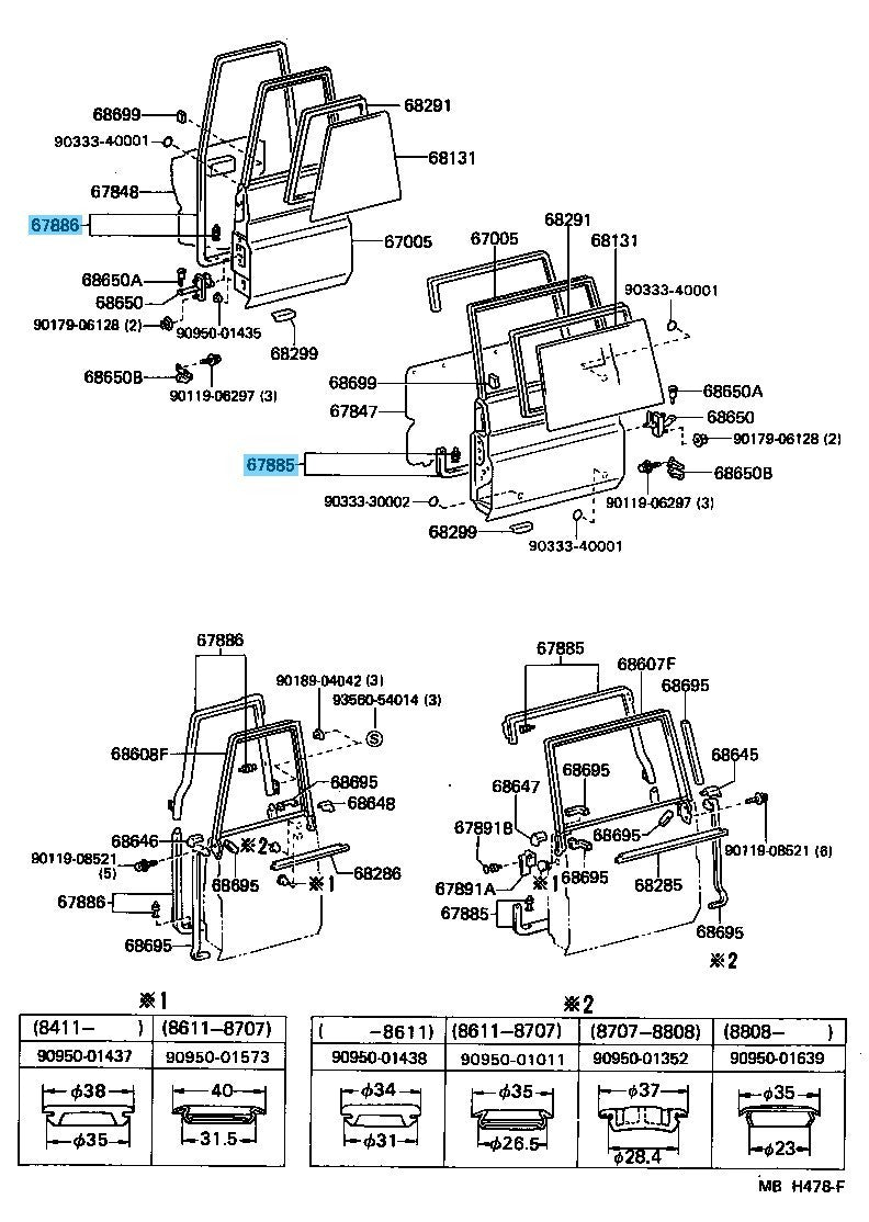 TOYOTA LAND CRUISER BJ75 HZJ75 '85-99 Genuine Back Door Weatherstrip RH & LH Set