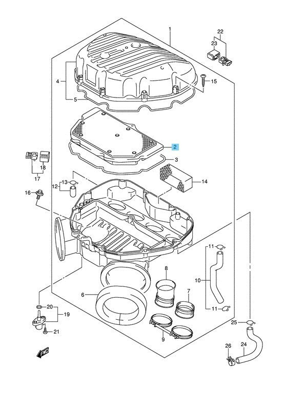 SUZUKI GSX-R1000 05-08 Genuine Air Cleaner Filter Assy 13780-41G00 OEM