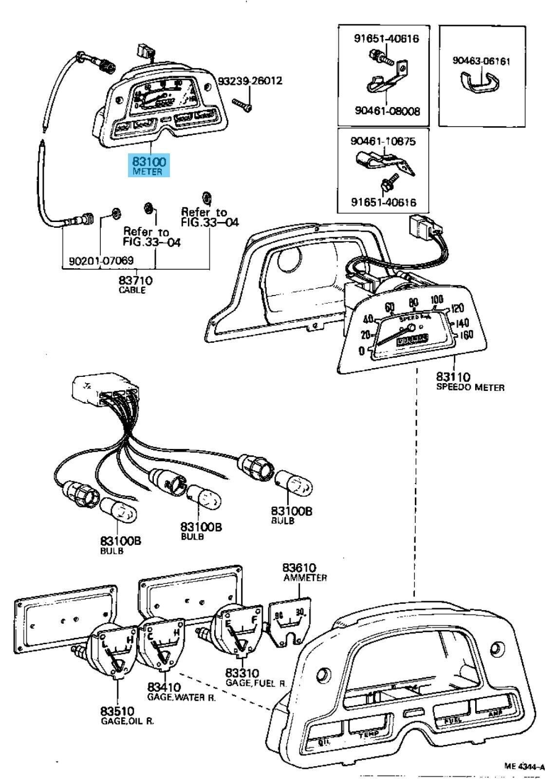 TOYOTA LAND CRUISER BJ40 FJ40 HJ45 Genuine Combination Meter Assy 8310060180 OEM