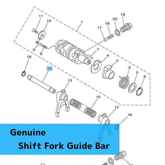 YAMAHA KODIAK 700 YFM70K 2016-2025 Genuine Shift Fork Guide Bar 3B4-18531-00-00