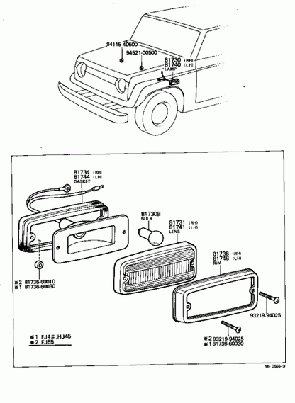 TOYOTA LAND CRUISER FJ40 FJ45 HJ45 Genuine Side Turn Signal Lamp RH & LH Set OEM
