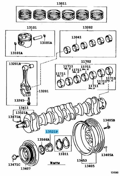 TOYOTA SUPRA JZA80 1995-1998 Genuine Crankshaft Timing Pulley 13521-46040 OEM
