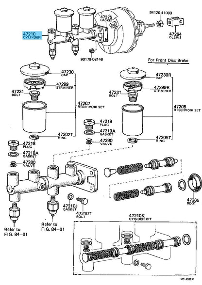 TOYOTA LAND CRUISER BJ/FJ4# 75-80 Genuine Brake Master Cylinder Assy 47201-60050