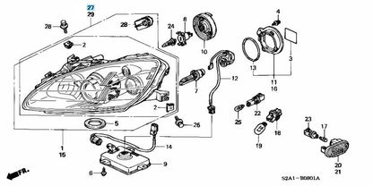 HONDA S2000 AP2 (AP1) Genuine Headlight Lamp Unit HID Right 33101-S2A-J21 OEM