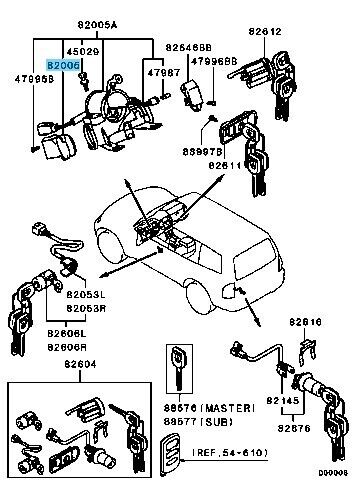 MITSUBISHI MONTERO V75W V77W 94-06 Genuine Engine Starting Switch MB903639 OEM