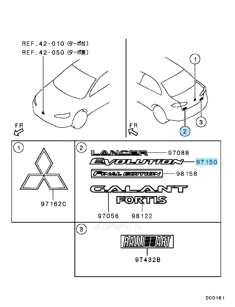 MITSUBISHI LANCER EVOLUTION 10 CZ4A Genuine "EVOLUTION"  Rear Emblem Budge OEM