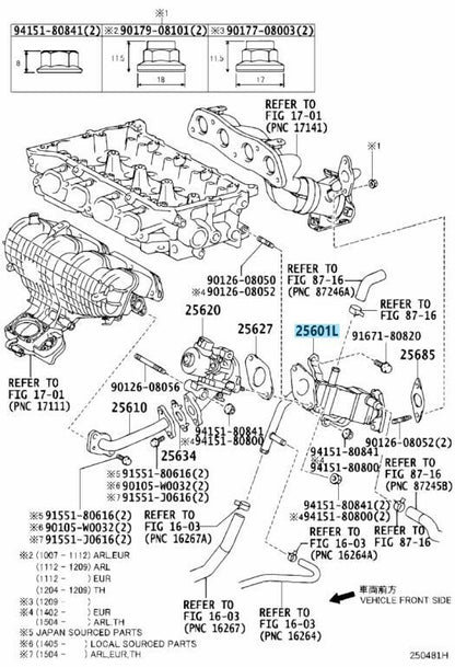 TOYOTA PRIUS 10-15 LEXUS CT200h 11-17 Genuine 2ZR-FXE EGR Pipe 25601-37010 OEM