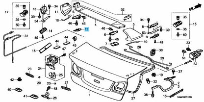 HONDA CIVIC TYPE R FD2 Genuine Trunk Spoiler Upper Lid Left 71754-SNW-Z01ZA OEM