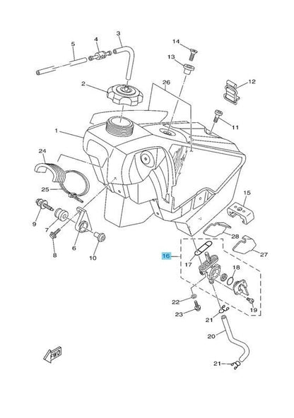 YAMAHA YZ250 2012-2018 Genuine Fuel Cock Assy 1 3JD-24500-20-00 OEM