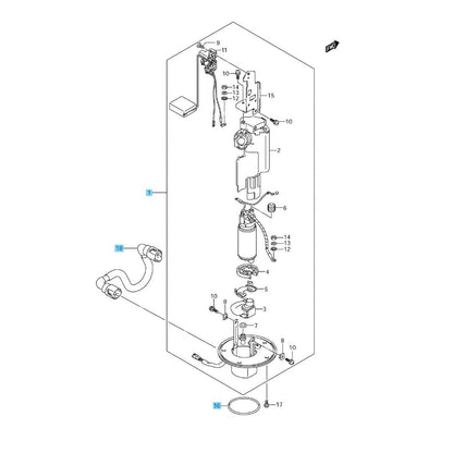 SUZUKI HAYABUSA GSX1300R 窶・8-12 Genuine Fuel Pump Assy & Hose & Pump Gasket Set
