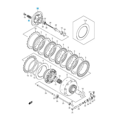 SUZUKI BOULEVARD M109R VZR1800 '11-23 Genuine Pressure Disc & Spring(x6) Set