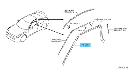 NISSAN GT-R R35 2009-2021 Genuine Body Side Weatherstrip Seal RH & LH Set OEM