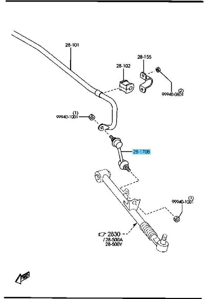 MAZDA MX-5 MIATA NC '06-08 Genuine Fr & Rr Control Stabilizer Link RH & LH Set