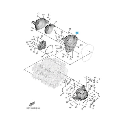 YAMAHA XSR900 2022-2024 Genuine Crankcase Cover 2(RH) & Gasket Set OEM