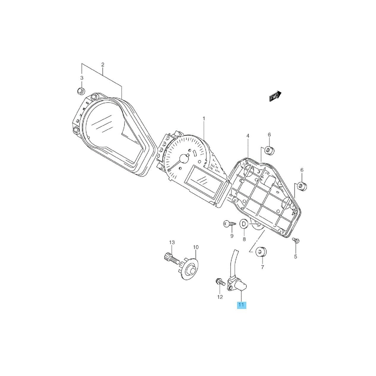 SUZUKI GSX-R750 '96-09 '11-19 '21-23 Genuine Speed Sensor 34990-35F00 OEM