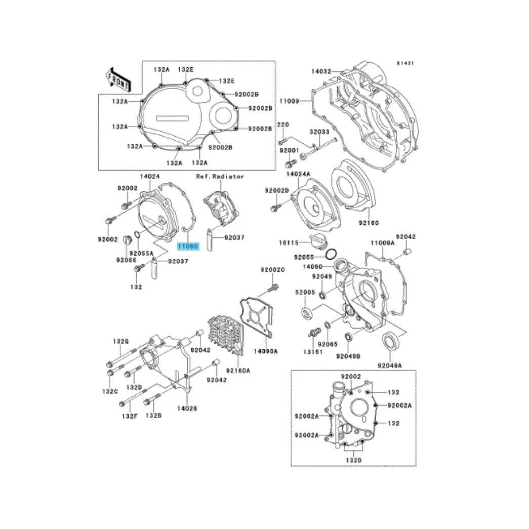KAWASAKI NINJA ZX-11 ZX1100 '93-01 Genuine Pulsing Cover Gasket 11061-1155 OEM