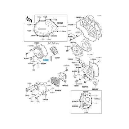 KAWASAKI NINJA ZX-11 ZX1100 '93-01 Genuine Pulsing Cover Gasket 11061-1155 OEM