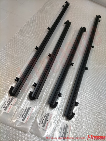 TOYOTA 4RUNNER '10-22 Genuine F & R Door Glass Inner Weatherstrip RH & LH Set