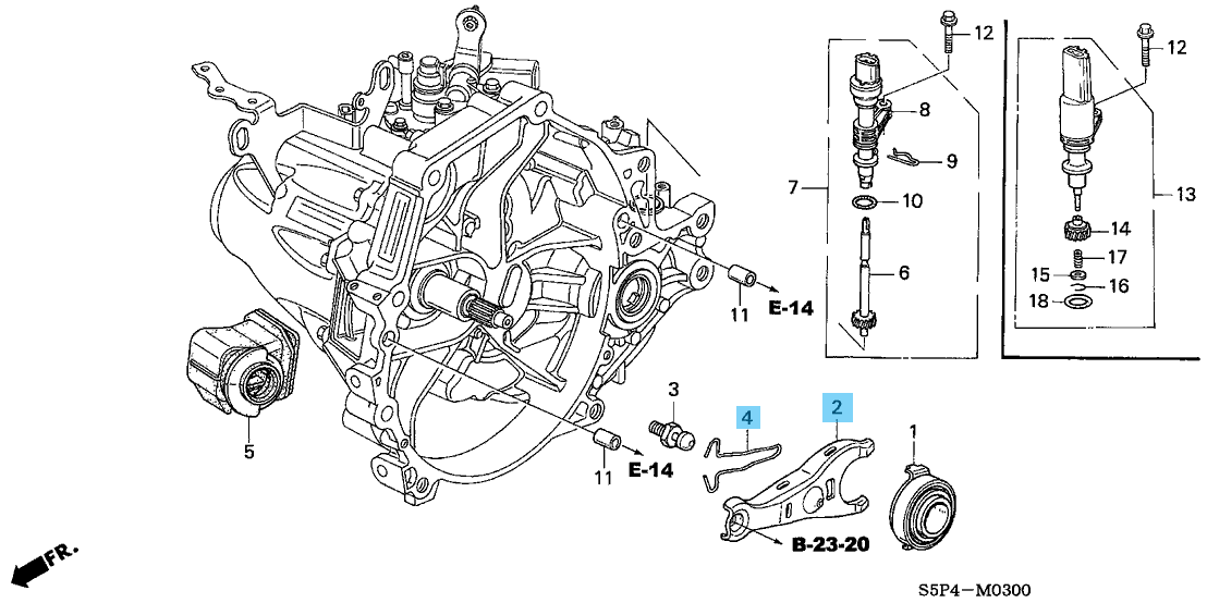 HONDA CR-X DEL SOL EG1 EJ4 93-97 Genuine Clutch Release Fork & Spring Set OEM
