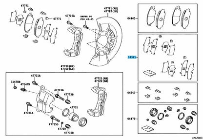 TOYOTA CAMRY AXVA70 2018-2019 Genuine Front Anti Squeal Shim Kit 04945-33300 OEM