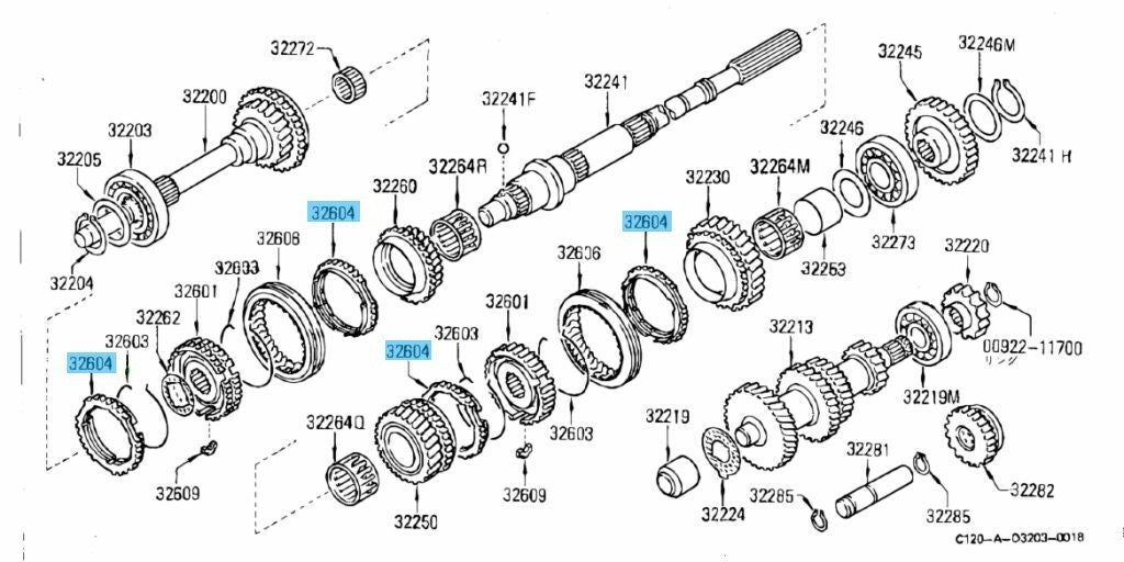 NISSAN DATSUN 1200 B110 B120 Genuine Gearbox Synchro Balk Ring 32604-H9000 OEM