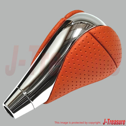 LEXUS IS F 2010-2012 Genuine Shift Knob Orange Leather Chrome 33504-53100-E0 OEM