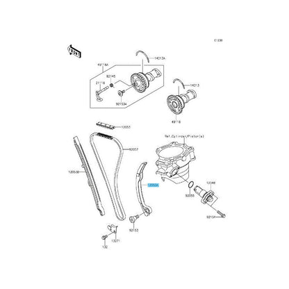 KAWASAKI KX250F 2004-2016 Genuine Rear Chain Guide 12053-0010 OEM