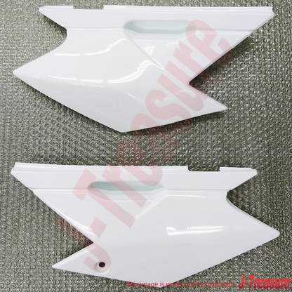 KAWASAKI KLX140 08-24 Genuine Rear Side Cover B.WHITE RH & LH Set OEM