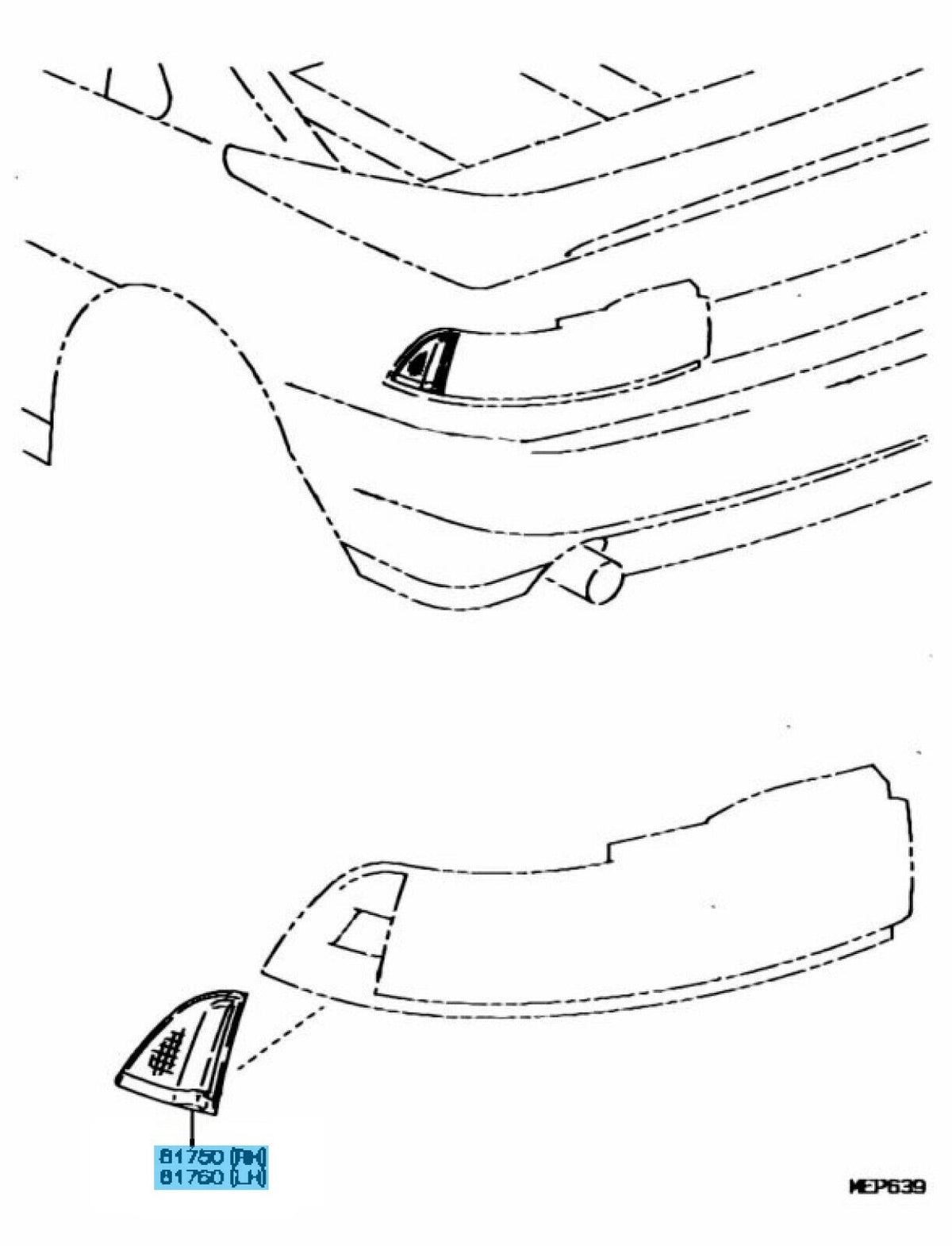 TOYOTA MR2 SW20 Genuine Rear Side Marker Lamp RH & LH Set 81750/81760-17050 OEM