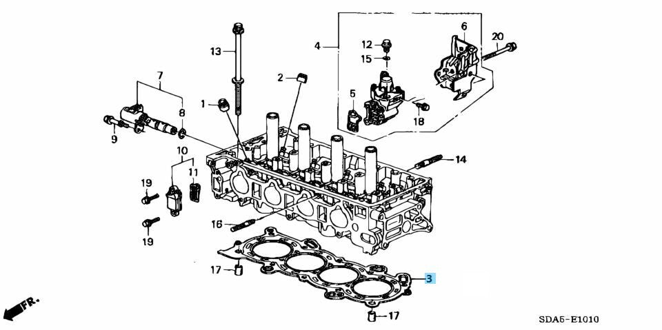 HONDA ACCORD 06-07 TSX 04-08 Genuine Cylinder Head Gasket Comp 12251-RBB-004 OEM