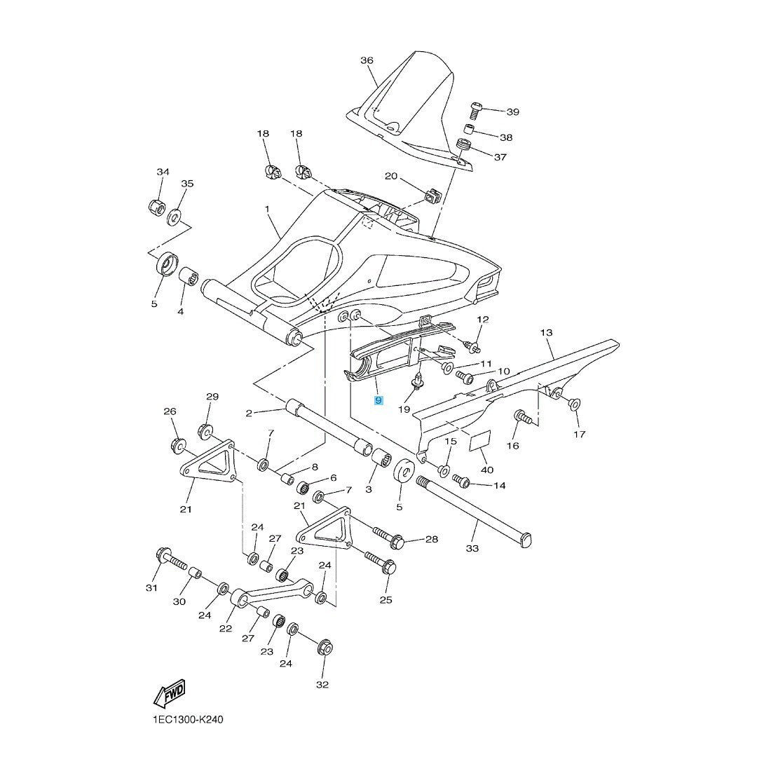 YAMAHA FZ-1 FZS10 2006-2015 Genuine Chain Guide Guard Seal 2D1-22151-00-00 OEM