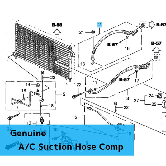 HONDA S2000 AP1 AP2 2000-2009 Genuine A/C Suction Hose Comp 80311-S2A-003 OEM