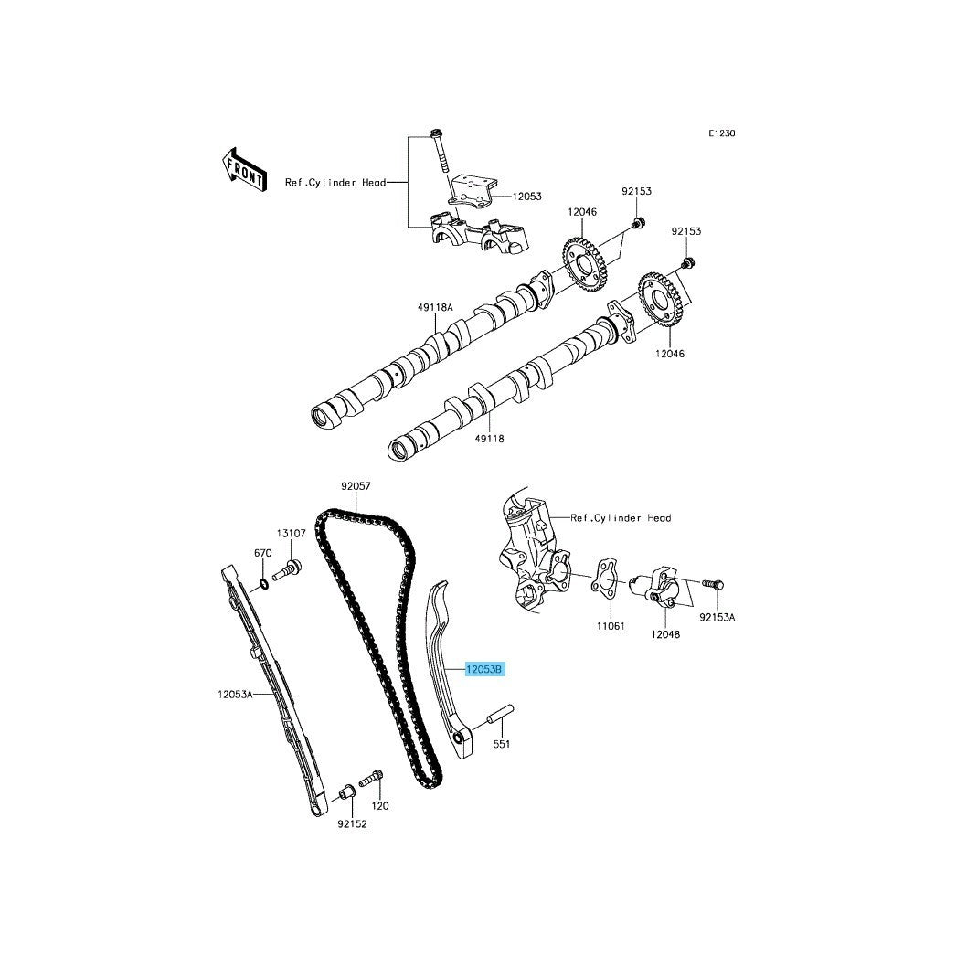 KAWASAKI NINJA ZX-14R ZX1400 2012-2023 Genuine Chain Guide Rear 12053-0183 OEM