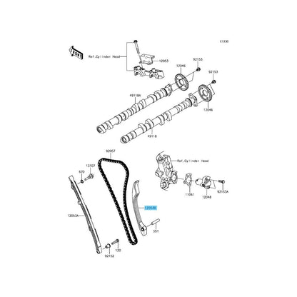 KAWASAKI NINJA ZX-14R ZX1400 2012-2023 Genuine Chain Guide Rear 12053-0183 OEM